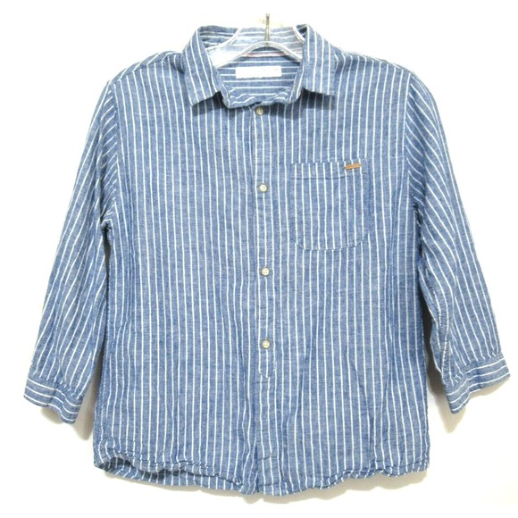 Zara Other - ZARA Kids Youth Boy's Size 10 Blue & White Cotton Casual Button Front Shirt